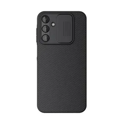 Samsung Galaxy A15 4G / 5G telefontok - Nillkin csúsztatható kameravédős fekete hátlap tok-1