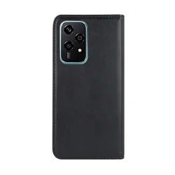 Honor 200 Lite 5G telefontok - Smart Magnetic fekete szilikon keretes mágneses könyvtok-1