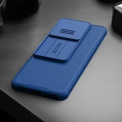 Xiaomi Poco X6 5G telefontok - Nillkin csúsztatható kameravédős kék hátlap tok-5