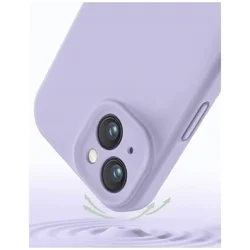 iPhone 15 Plus telefontok - PASTEL - liláskék szilikon hátlap tok-1