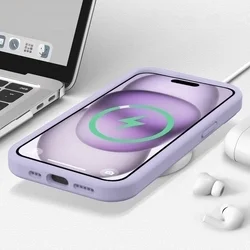 iPhone 15 Plus telefontok - PASTEL - liláskék szilikon hátlap tok-2