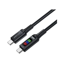 Acefast C7-03 kábel - Type-C (USB-C) / Type-C (USB-C) fekete kábel kijelzővel 1,2m, 100W-2