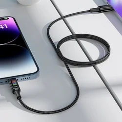 Acefast C7-03 kábel - Type-C (USB-C) / Type-C (USB-C) fekete kábel kijelzővel 1,2m, 100W-4