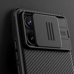 Telefontok Xiaomi Poco F6 Pro 5G - Nillkin csúsztatható kameravédős fekete hátlap tok beépített mágnessel-6