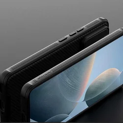 Telefontok Xiaomi Poco F6 Pro 5G - Nillkin csúsztatható kameravédős fekete hátlap tok beépített mágnessel-8