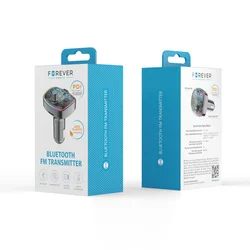Forever TR-360 transzmitter - autós FM/Bluetooth transzmitter + USB/Type-C autós töltő, fekete, 3,1A-3