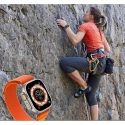 Samsung Galaxy Watch7 okosóra szíj - nylon narancs szövet szíj-5