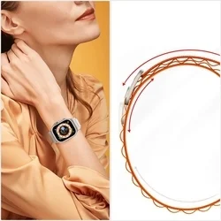 Samsung Galaxy Watch7 okosóra szíj - nylon narancs szövet szíj-6