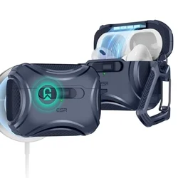 Airpods Pro 1 tartó: ESR CYBER HALOLOCK MAGSAFE AirPods Pro 1 tartó - kék, karabinerrel-1
