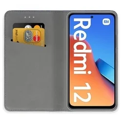 Telefontok Xiaomi Redmi 13 - piros mágneses szilikon keretes könyvtok-1