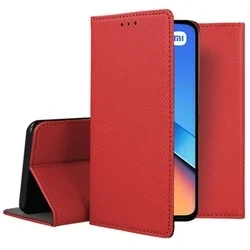 Telefontok Xiaomi Redmi 13 - piros mágneses szilikon keretes könyvtok-2