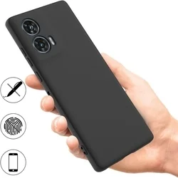 Motorola Edge 50 Fusion telefontok - fekete szilikon hátlap tok-3