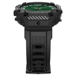 Samsung Galaxy Watch Ultra 2024 / 2025 (47 mm) okosóra szíj+tok - Spigen Rugged Armor - fekete szilikon szíj+tok-5