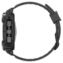 Samsung Galaxy Watch Ultra 2024 / 2025 (47 mm) okosóra szíj+tok - Spigen Rugged Armor - fekete szilikon szíj+tok-6