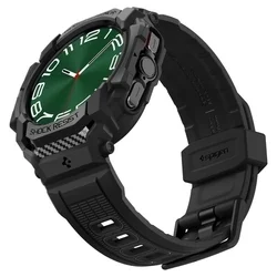 Samsung Galaxy Watch Ultra 2024 / 2025 (47 mm) okosóra szíj+tok - Spigen Rugged Armor - fekete szilikon szíj+tok-8