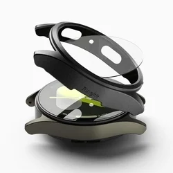 Ringke Slim fekete műanyag védő keret + üvegfólia - Samsung Galaxy Watch7 (44mm) okosórához-1