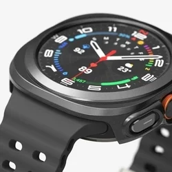 Ringke Slim fekete műanyag védő keret + üvegfólia - Samsung Galaxy Watch Ultra 2024 / 2025 (47mm) okosórához ﻿-3