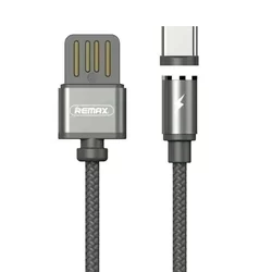 Töltőkábel: Remax Gravity RC-095a mágneses USB / TYPE- C (USB-C) típusú USB kábel LED 1M 1.5A fekete-2