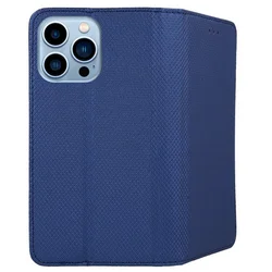 iPhone 16 Pro Max telefontok - kék mágneses átlátszó szilikon keretes könyvtok ﻿-2