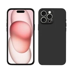 iPhone 16 Pro Max telefontok - fekete szilikon hátlap tok ﻿-1