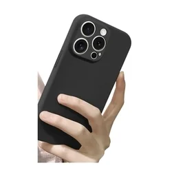 iPhone 16 Pro Max telefontok - fekete szilikon hátlap tok ﻿-2