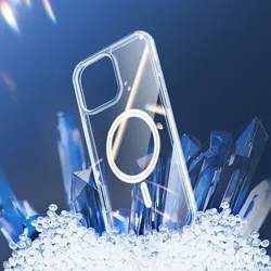 iPhone 16 Pro Max telefontok - MagSafe kompatibilis átlátszó műanyag hátlap tok, szilikon kerettel ﻿-2