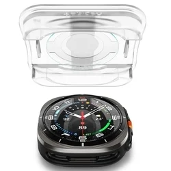 Spigen EZ FIT GLAS.tR - okosóra üvegfólia - Samsung Galaxy Watch Ultra 2024 / 2025 (47mm) okosórához (2db) + felhelyezést segítő-3