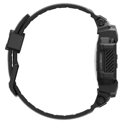 Samsung Galaxy Watch 7 (44 mm) okosóra szíj+tok - Spigen Rugged Armor - fekete szilikon szíj+tok-9