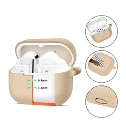 Samsung Galaxy Buds 3 / 3 FE / 3 Pro tartó - caffe latte szilikon karabinerrel-2