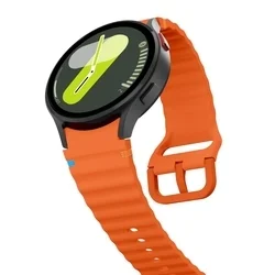 Samsung Galaxy Watch FE - TECH-PROTECT Sport - narancssárga szilikon szíj (20 mm szíj szélesség)-2