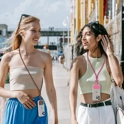 Telefontok: Univerzális - tokba helyezhető nyakba akasztó - narancssárga-2