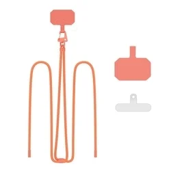 Telefontok: Univerzális - tokba helyezhető nyakba akasztó - narancssárga-1