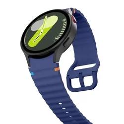 Samsung Galaxy Watch 4 (40 / 42 / 44 / 46 mm) - TECH-PROTECT Sport - sötétkék szilikon szíj (20 mm szíj szélesség) ﻿-2