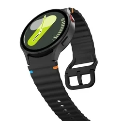 Samsung Galaxy Watch7 - TECH-PROTECT Sport - fekete szilikon szíj (20 mm szíj szélesség)-2