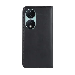 Telefontok Honor X7b - Smart Magnetic fekete szilikon keretes mágneses könyvtok-1