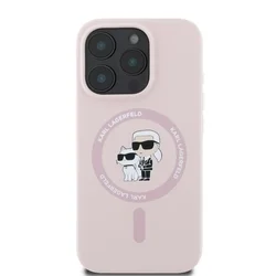 iPhone 16 Pro - Karl Lagerfeld és Choupette - MagSafe kompatibilis pink hátlap tok-1