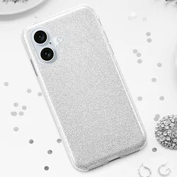 iPhone 16 telefontok - Ezüst Shiny hátlap tok-3