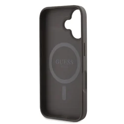 iPhone 16 Plus telefontok - Guess Leather 4G Colored - MagSafe kompatibilis barna hátlap tok-3