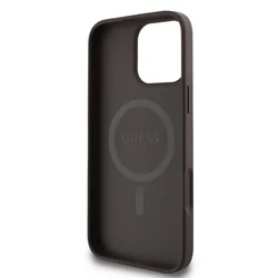 Telefontok iPhone 16 Pro - Guess Leather 4G Colored - MagSafe kompatibilis barna hátlap tok-3