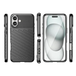 iPhone 16 Plus telefontok - Thunder fekete ütésálló szilikon hátlap tok-2