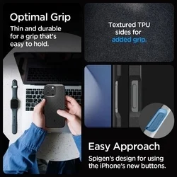 Telefontok iPhone 16 Pro - SPIGEN CORE ARMOR - fekete szilikon tok-4