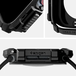 Apple Watch 10 / 11 (42 mm) okosóra tok - SPIGEN RUGGED ARMOR matt fekete szilikon tok-9