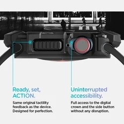 Apple Watch 10 / 11 (42 mm) okosóra tok - SPIGEN RUGGED ARMOR matt fekete szilikon tok-13