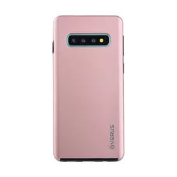 Telefontok Samsung Galaxy S10 - átlátszó előlap + Rose Gold plexi hátlap tok 360°-1