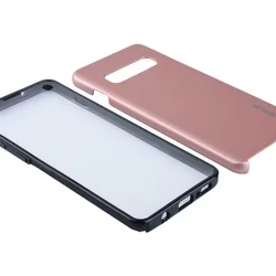 Telefontok Samsung Galaxy S10 - átlátszó előlap + Rose Gold plexi hátlap tok 360°-5