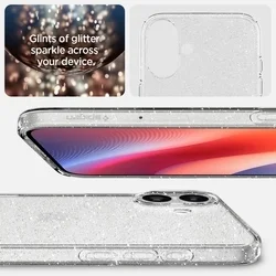 Telefontok iPhone 16 Plus - Spigen Liquid Crystal Glitter TPU átlátszó tok-8