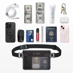Tech- Protect UWP10 - univerzális vízálló Telefontartó övtáska - fekete-2