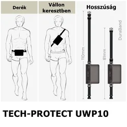 Tech- Protect UWP10 - univerzális vízálló Telefontartó övtáska - fekete-3