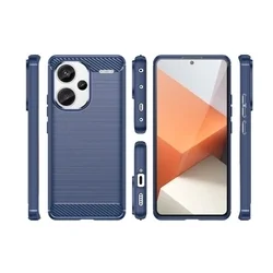Xiaomi Redmi Note 13 Pro+ 5G Telefontok - Carbon Fiber kék szilikon tok-1