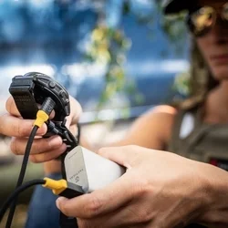 TACTICAL Recce 3.20 - Garmin sportóra töltő, fekete/citromsárga, USB szövet kábellel-1